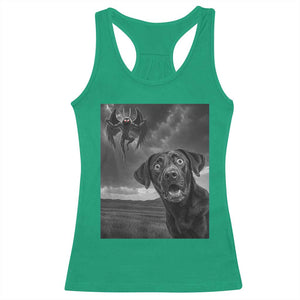 Funny Labrador Selfie With Mothman Racerback Tank Top Cryptid Gift TS12 Irish Green Print Your Wear