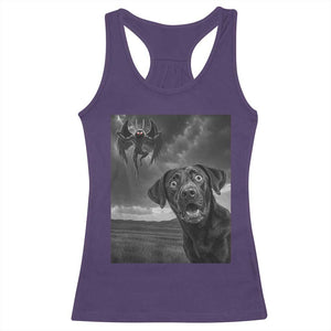 Funny Labrador Selfie With Mothman Racerback Tank Top Cryptid Gift TS12 Purple Print Your Wear