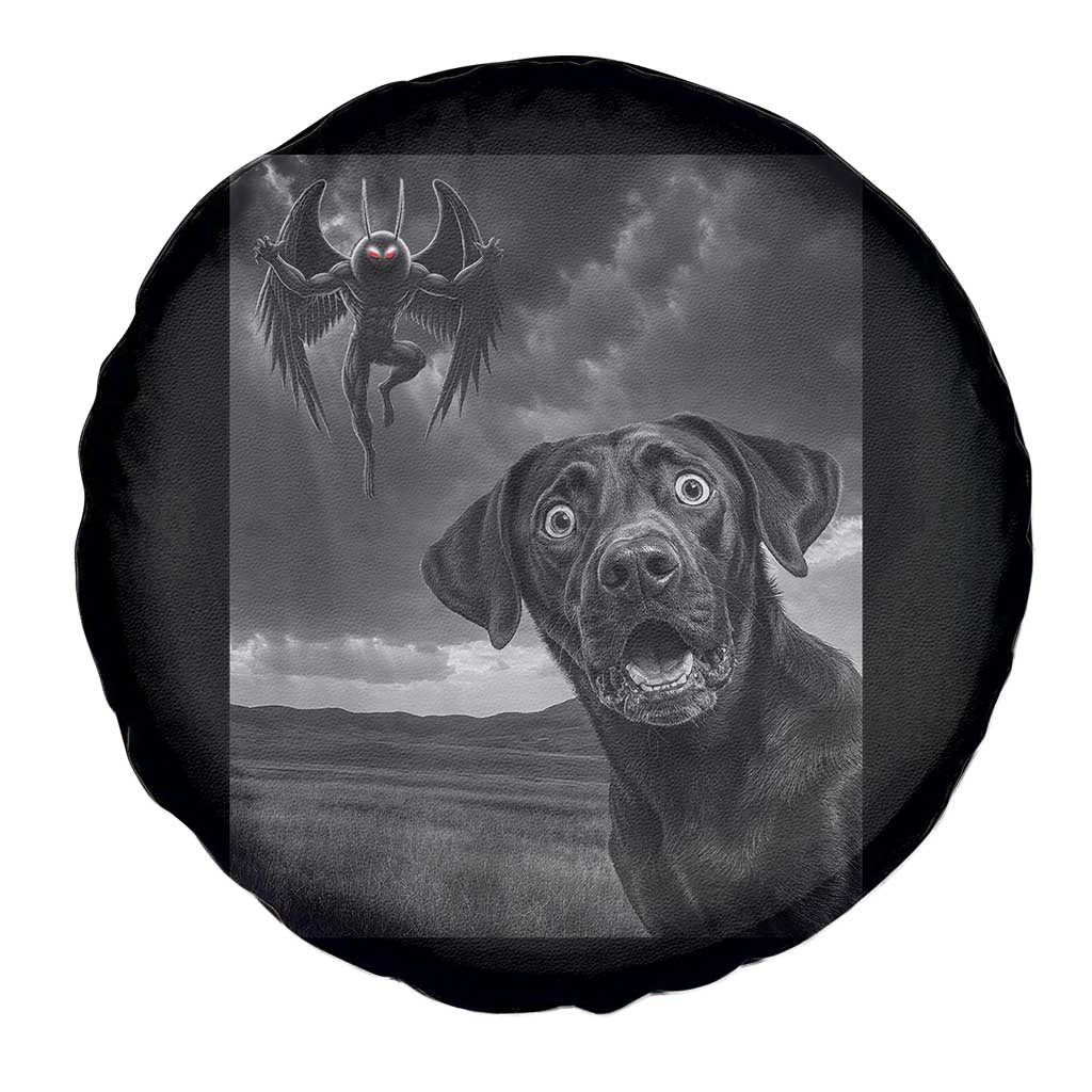 Funny Labrador Selfie With Mothman Spare Tire Cover Cryptid Gift TS12 Print Your Wear