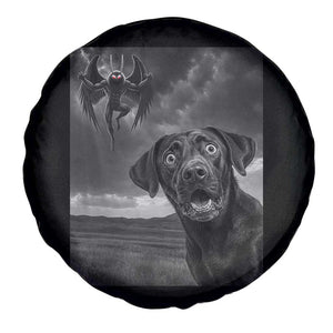 Funny Labrador Selfie With Mothman Spare Tire Cover Cryptid Gift TS12 Print Your Wear