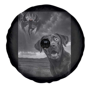Funny Labrador Selfie With Mothman Spare Tire Cover Cryptid Gift TS12 Print Your Wear