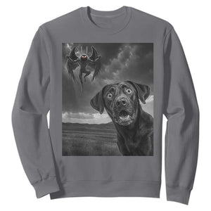 Funny Labrador Selfie With Mothman Sweatshirt Cryptid Gift TS12 Charcoal Print Your Wear