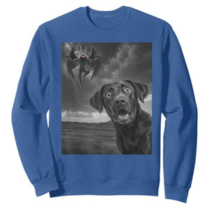 Funny Labrador Selfie With Mothman Sweatshirt Cryptid Gift TS12 Royal Blue Print Your Wear
