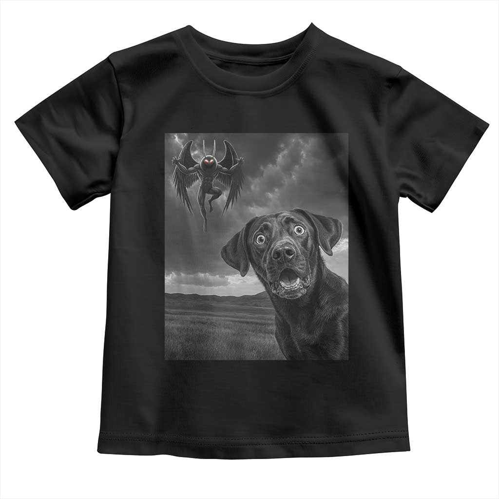 Funny Labrador Selfie With Mothman Toddler T Shirt Cryptid Gift TS12 Black Print Your Wear