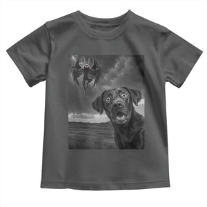 Funny Labrador Selfie With Mothman Toddler T Shirt Cryptid Gift TS12 Dark Heather Print Your Wear