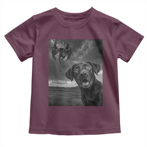 Funny Labrador Selfie With Mothman Toddler T Shirt Cryptid Gift TS12 Maroon Print Your Wear