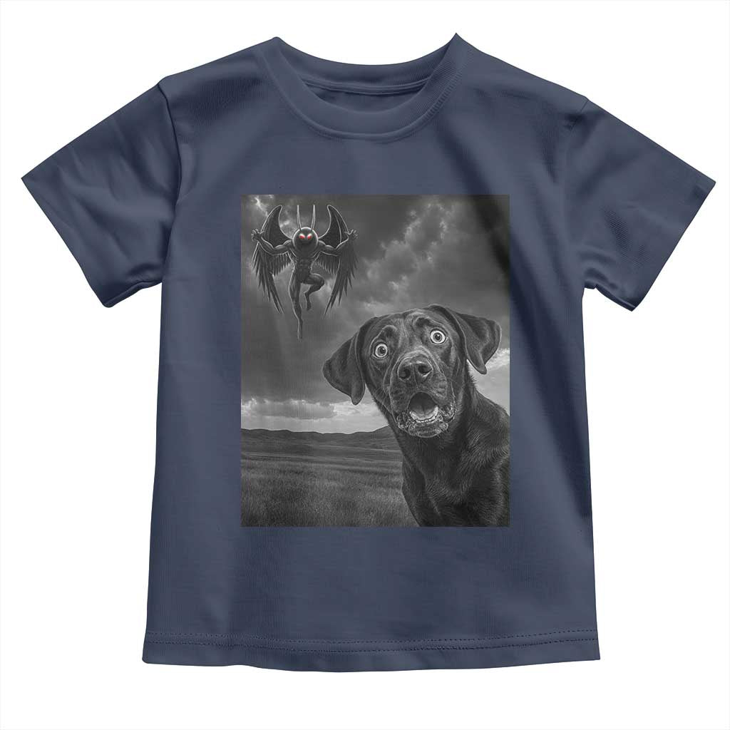 Funny Labrador Selfie With Mothman Toddler T Shirt Cryptid Gift TS12 Navy Print Your Wear