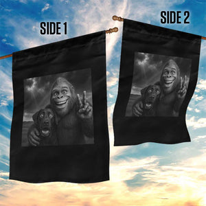 Cute Labrador Selfie With Bigfoot Garden Flag Funny Cryptid TS12 Print Your Wear