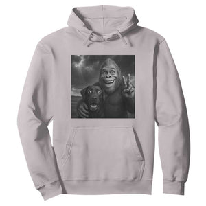 Cute Labrador Selfie With Bigfoot Hoodie Funny Cryptid TS12 Ice Gray Print Your Wear