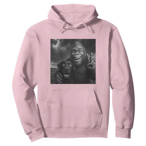 Cute Labrador Selfie With Bigfoot Hoodie Funny Cryptid TS12 Light Pink Print Your Wear