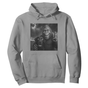 Cute Labrador Selfie With Bigfoot Hoodie Funny Cryptid TS12 Sport Gray Print Your Wear