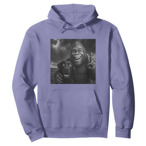 Cute Labrador Selfie With Bigfoot Hoodie Funny Cryptid TS12 Violet Print Your Wear