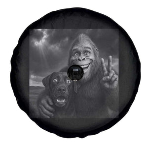 Cute Labrador Selfie With Bigfoot Spare Tire Cover Funny Cryptid TS12 Print Your Wear