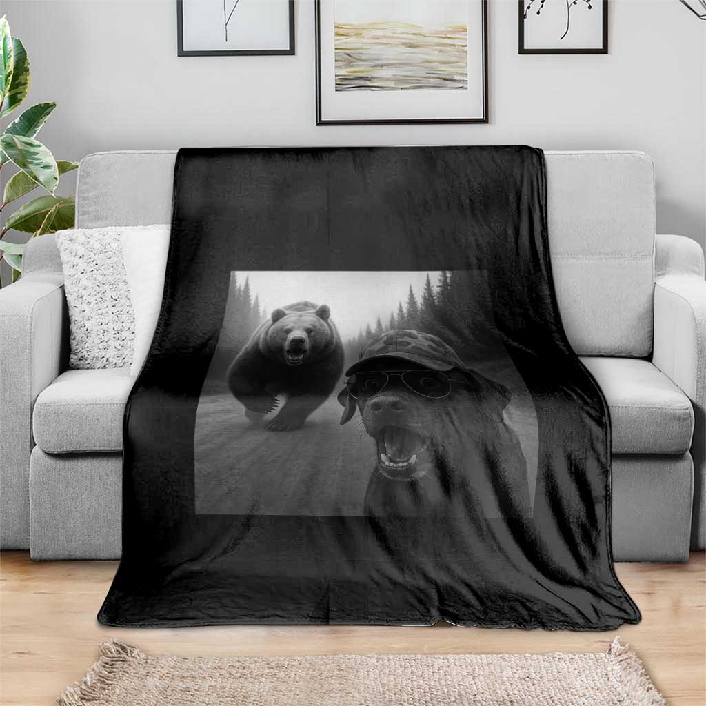 Funny Labrador Selfie With Bear Throw Blanket Dog Lover Gift TS12 Print Your Wear