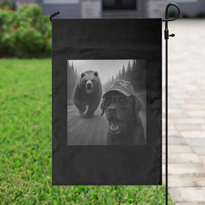 Funny Labrador Selfie With Bear Garden Flag Dog Lover Gift TS12 Print Your Wear