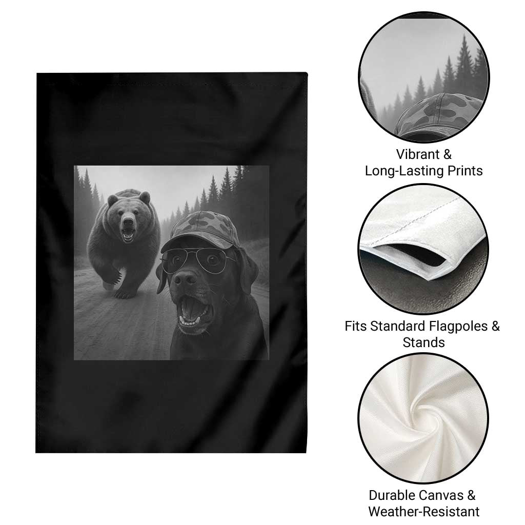 Funny Labrador Selfie With Bear Garden Flag Dog Lover Gift TS12 Print Your Wear