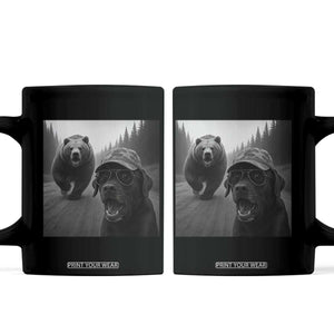 Funny Labrador Selfie With Bear Coffee Mug Dog Lover Gift TS12 Black Print Your Wear