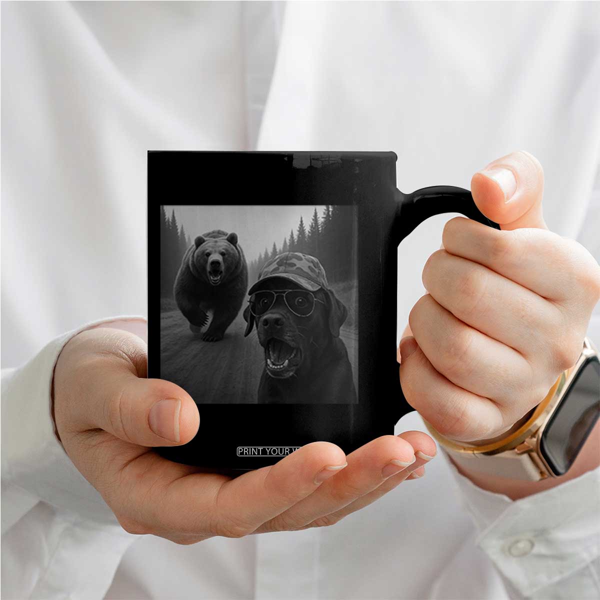 Funny Labrador Selfie With Bear Coffee Mug Dog Lover Gift TS12 Print Your Wear
