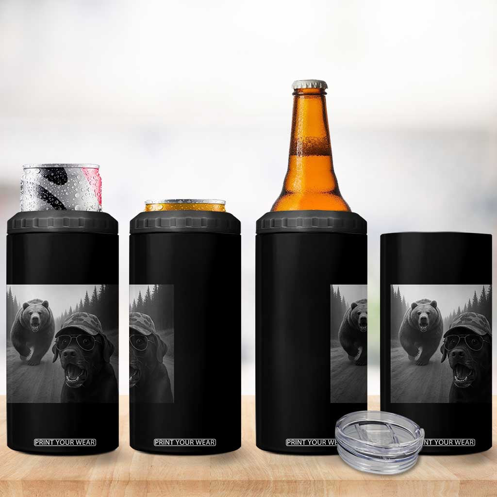 Funny Labrador Selfie With Bear 4 in 1 Can Cooler Tumbler Dog Lover Gift TS12 Print Your Wear