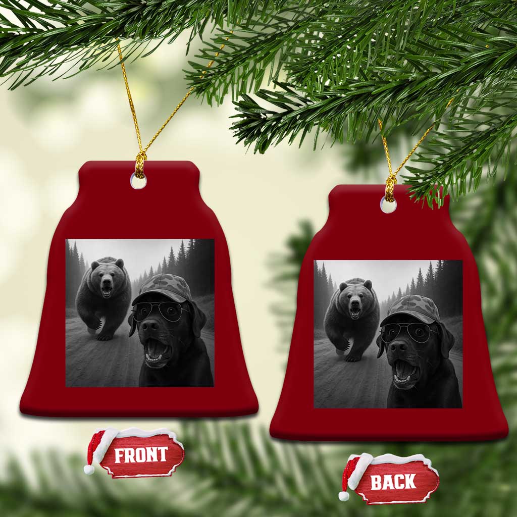 Funny Labrador Selfie With Bear Ceramic Ornament Dog Lover Gift TS12 Print Your Wear