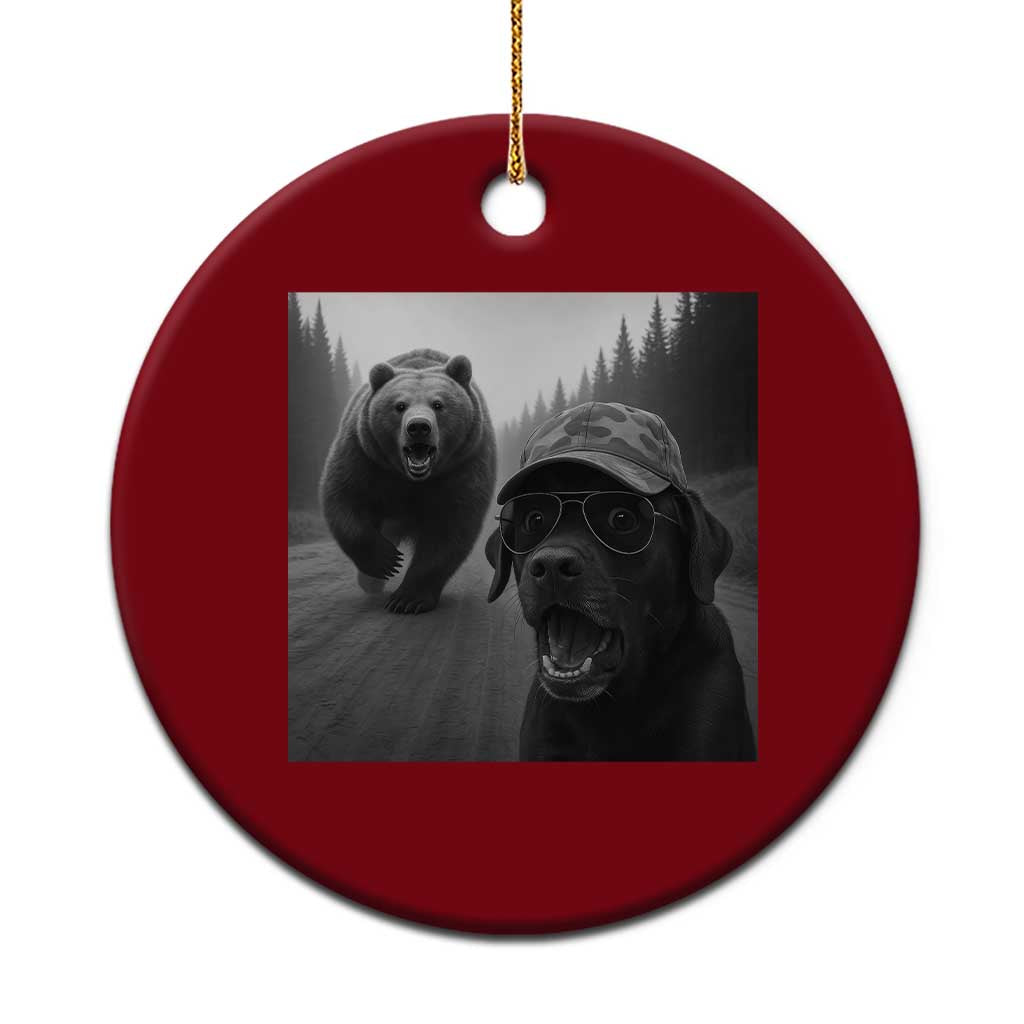 Funny Labrador Selfie With Bear Ceramic Ornament Dog Lover Gift TS12 1pc Red Print Your Wear