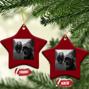 Funny Labrador Selfie With Bear Ceramic Ornament Dog Lover Gift TS12 Print Your Wear