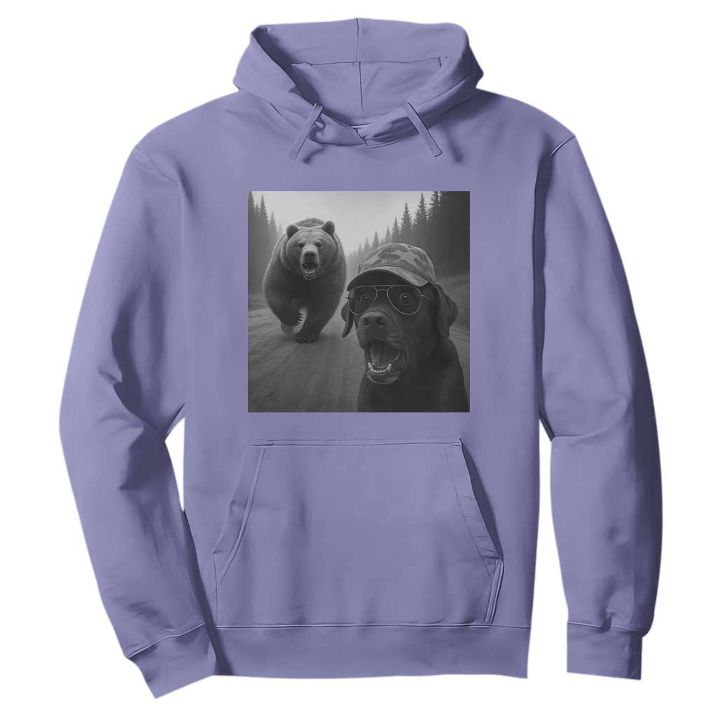 Funny Labrador Selfie With Bear Hoodie Dog Lover Gift TS12 Violet Print Your Wear