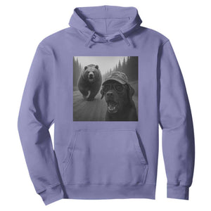 Funny Labrador Selfie With Bear Hoodie Dog Lover Gift TS12 Violet Print Your Wear