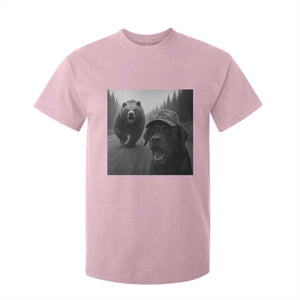 Funny Labrador Selfie With Bear T Shirt For Kid Dog Lover Gift TS12 Light Pink Print Your Wear