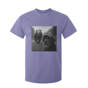 Funny Labrador Selfie With Bear T Shirt For Kid Dog Lover Gift TS12 Violet Print Your Wear
