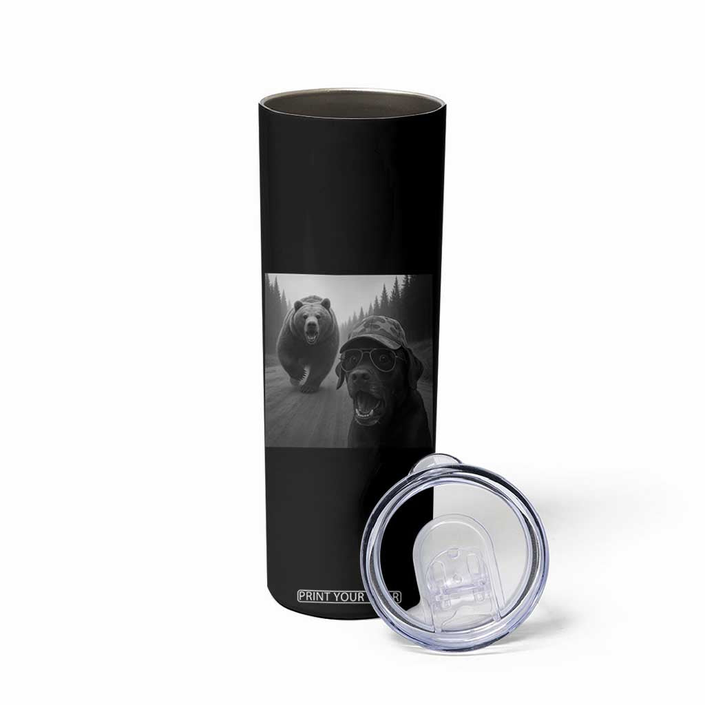 Funny Labrador Selfie With Bear Skinny Tumbler Dog Lover Gift TS12 Print Your Wear