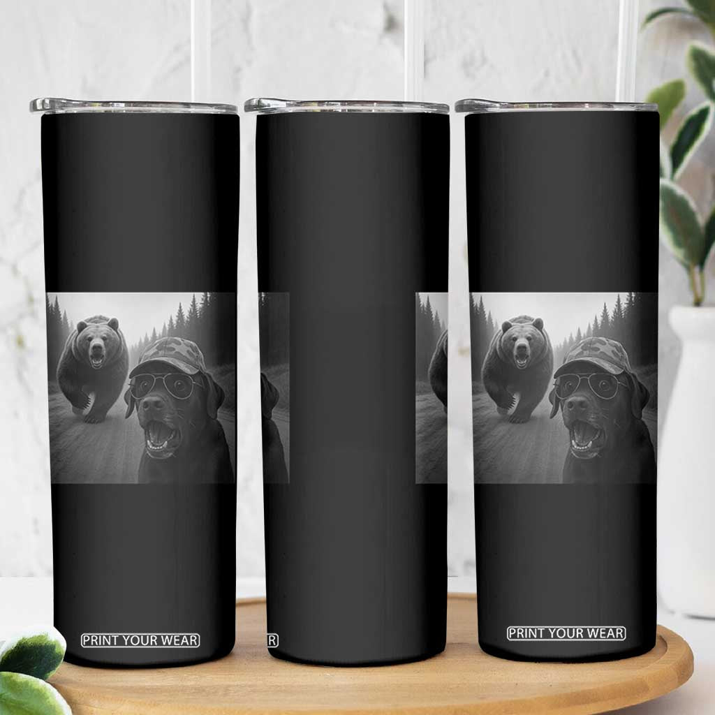 Funny Labrador Selfie With Bear Skinny Tumbler Dog Lover Gift TS12 Print Your Wear
