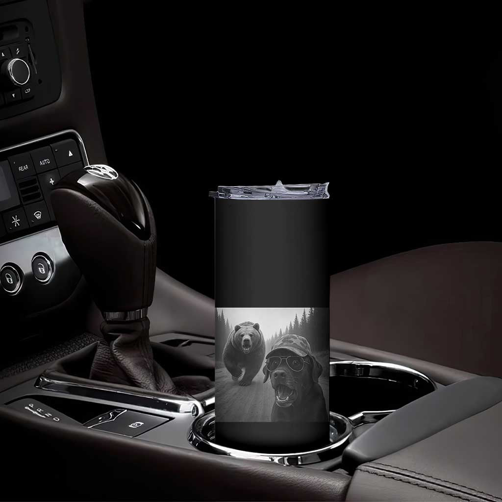 Funny Labrador Selfie With Bear Skinny Tumbler Dog Lover Gift TS12 Print Your Wear
