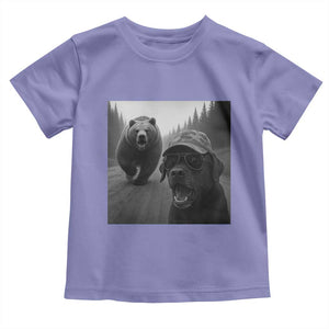 Funny Labrador Selfie With Bear Toddler T Shirt Dog Lover Gift TS12 Violet Print Your Wear