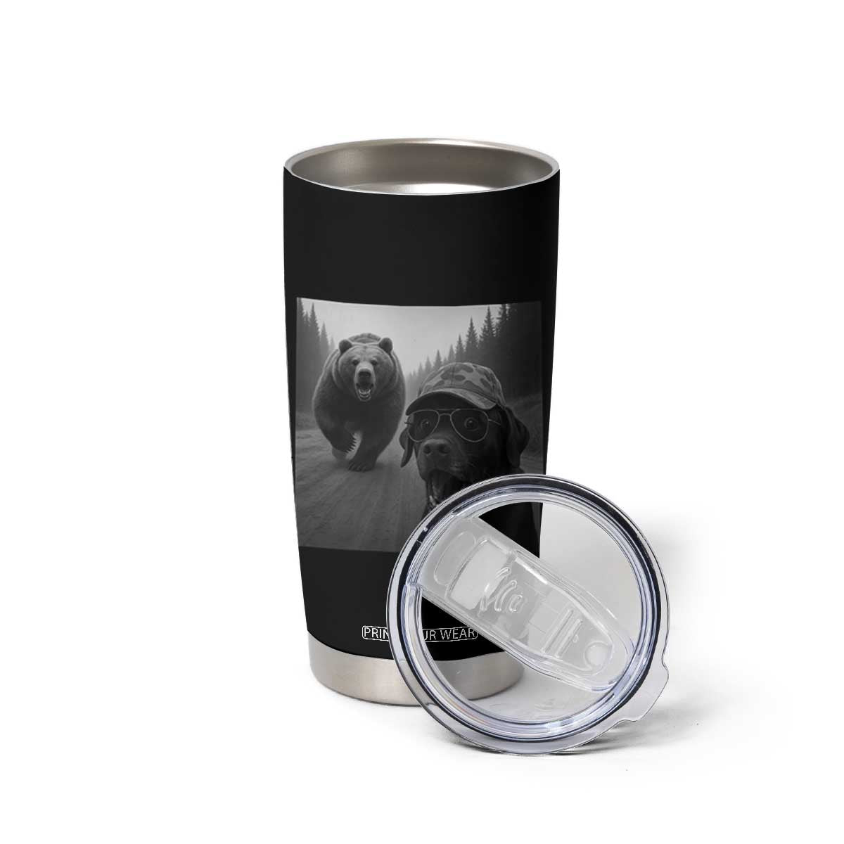 Funny Labrador Selfie With Bear Tumbler Cup Dog Lover Gift TS12 Print Your Wear
