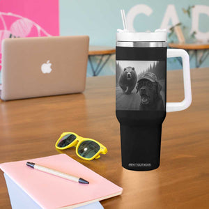 Funny Labrador Selfie With Bear Tumbler With Handle Dog Lover Gift TS12 Print Your Wear