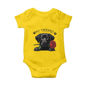 Black Labrador Retriever Is My Therapist Baby Onesie Dog Lover Gift TS12 Daisy Print Your Wear