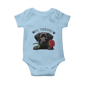 Black Labrador Retriever Is My Therapist Baby Onesie Dog Lover Gift TS12 Light Blue Print Your Wear