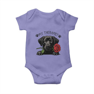 Black Labrador Retriever Is My Therapist Baby Onesie Dog Lover Gift TS12 Violet Print Your Wear