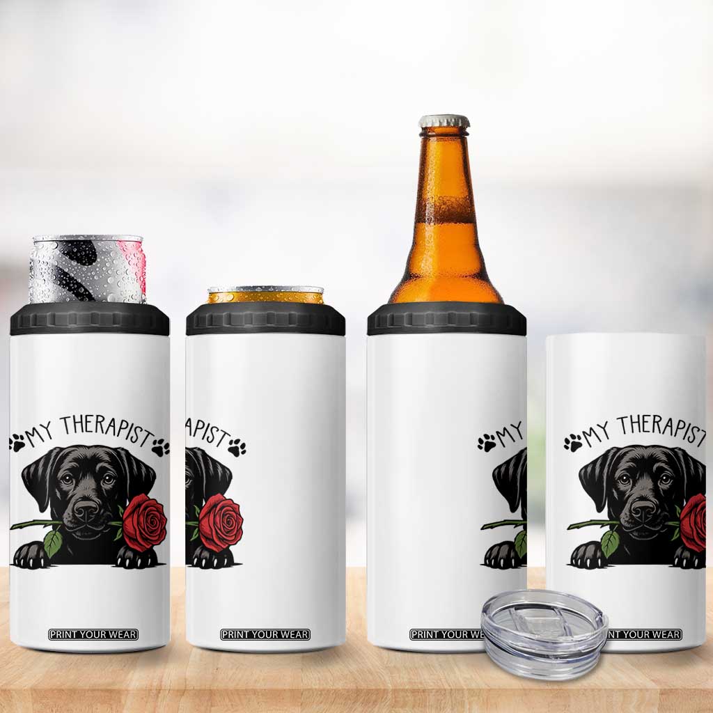 Black Labrador Retriever Is My Therapist 4 in 1 Can Cooler Tumbler Dog Lover Gift TS12 Print Your Wear