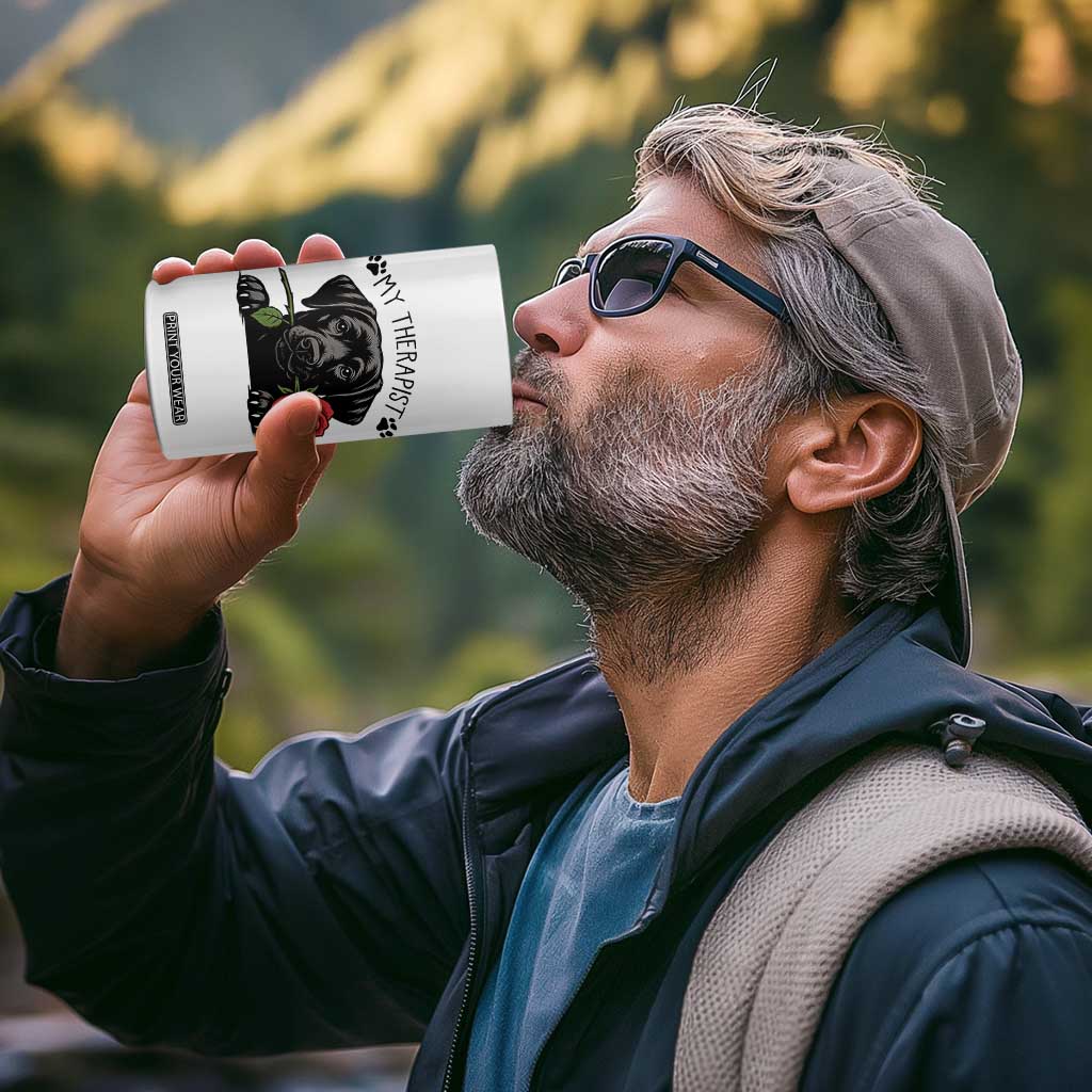 Black Labrador Retriever Is My Therapist 4 in 1 Can Cooler Tumbler Dog Lover Gift TS12 Print Your Wear