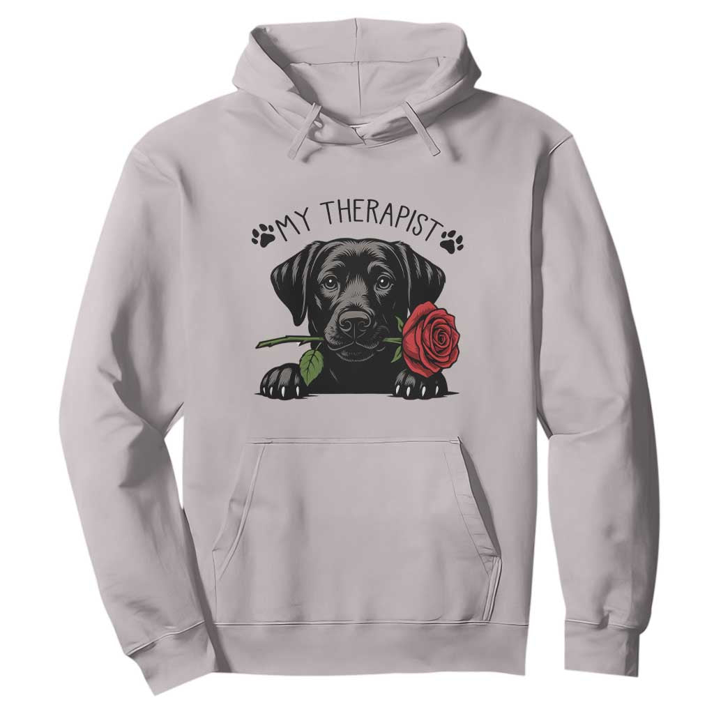 Black Labrador Retriever Is My Therapist Hoodie Dog Lover Gift TS12 Ice Gray Print Your Wear