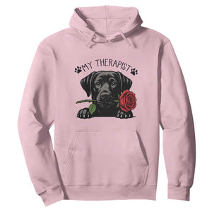 Black Labrador Retriever Is My Therapist Hoodie Dog Lover Gift TS12 Light Pink Print Your Wear