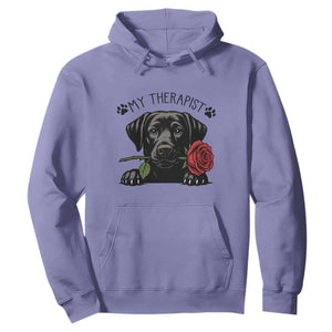 Black Labrador Retriever Is My Therapist Hoodie Dog Lover Gift TS12 Violet Print Your Wear