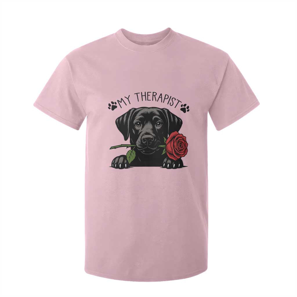 Black Labrador Retriever Is My Therapist T Shirt For Kid Dog Lover Gift TS12 Light Pink Print Your Wear