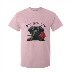 Black Labrador Retriever Is My Therapist T Shirt For Kid Dog Lover Gift TS12 Light Pink Print Your Wear