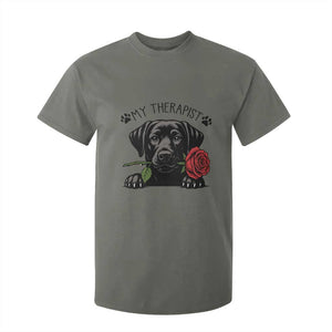 Black Labrador Retriever Is My Therapist T Shirt For Kid Dog Lover Gift TS12 Military Green Print Your Wear