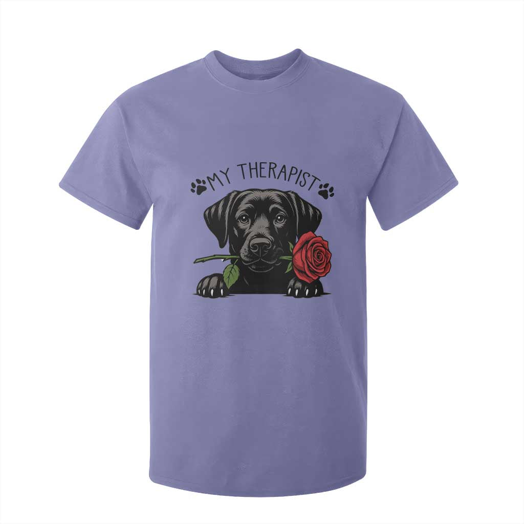Black Labrador Retriever Is My Therapist T Shirt For Kid Dog Lover Gift TS12 Violet Print Your Wear