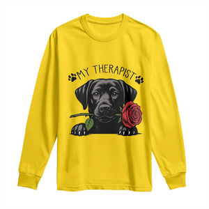 Black Labrador Retriever Is My Therapist Long Sleeve Shirt Dog Lover Gift TS12 Daisy Print Your Wear