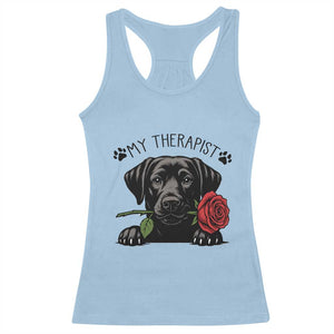 Black Labrador Retriever Is My Therapist Racerback Tank Top Dog Lover Gift TS12 Light Blue Print Your Wear
